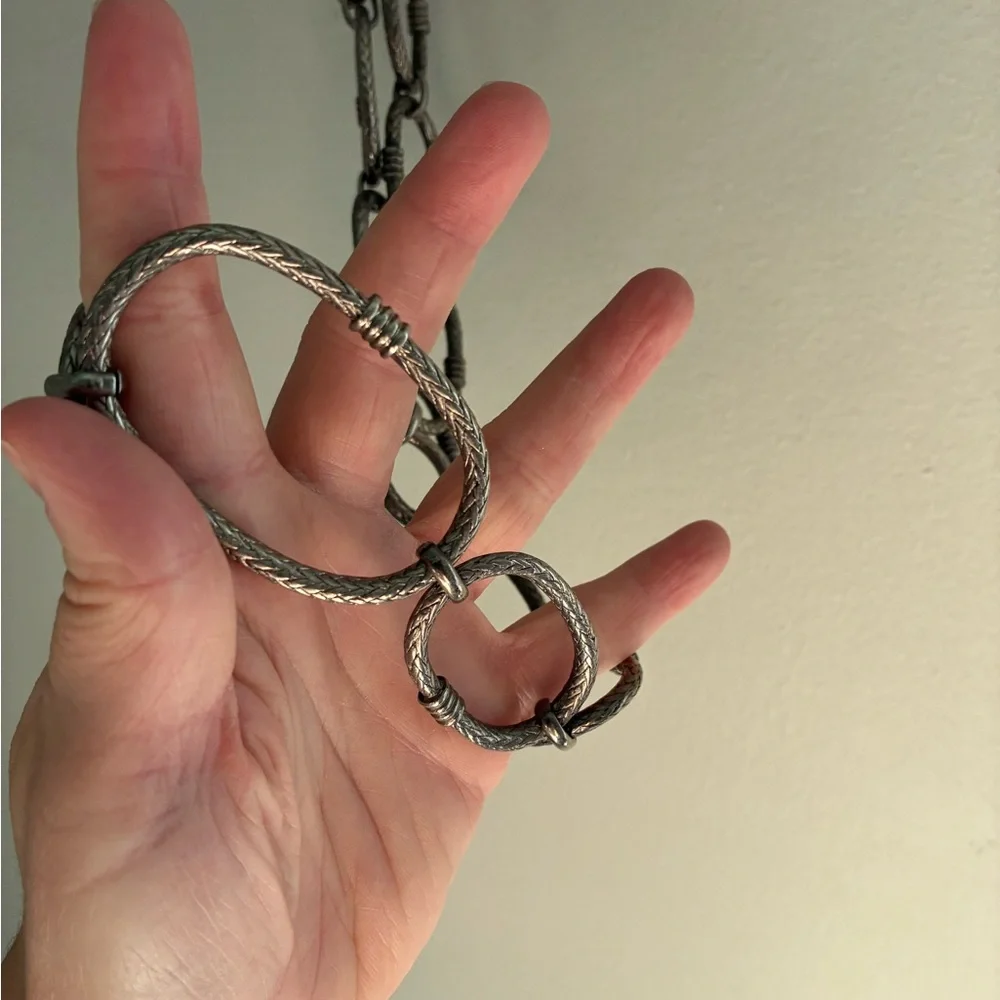 Y2K Whimsigoth Silver Toned Chain Link Slouchy Belt‎